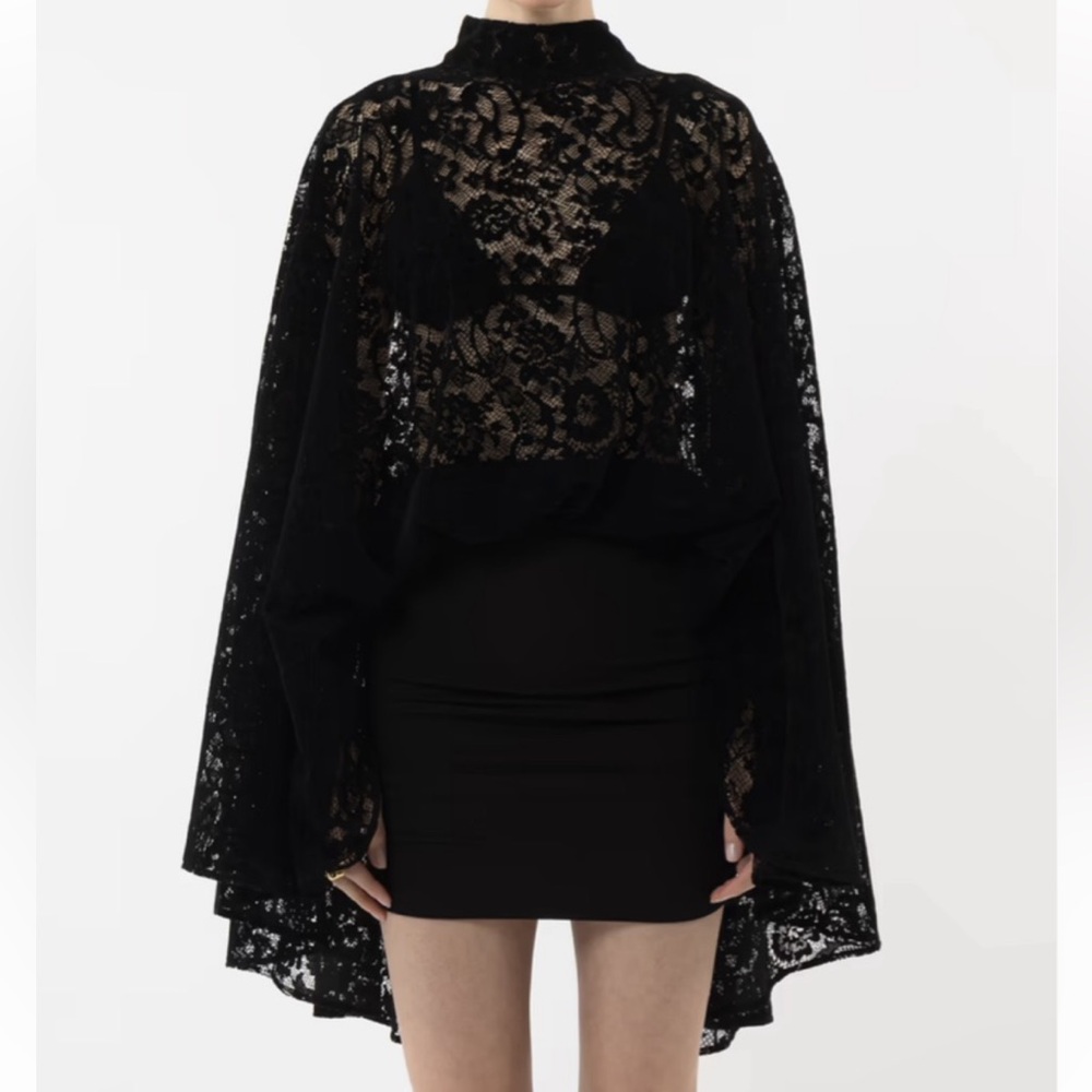 Arakii black velvet lace dress